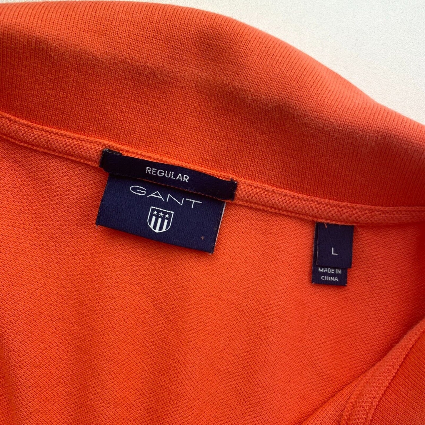 GANT Orange Original Regular Fit Pique Polo Shirt Size L