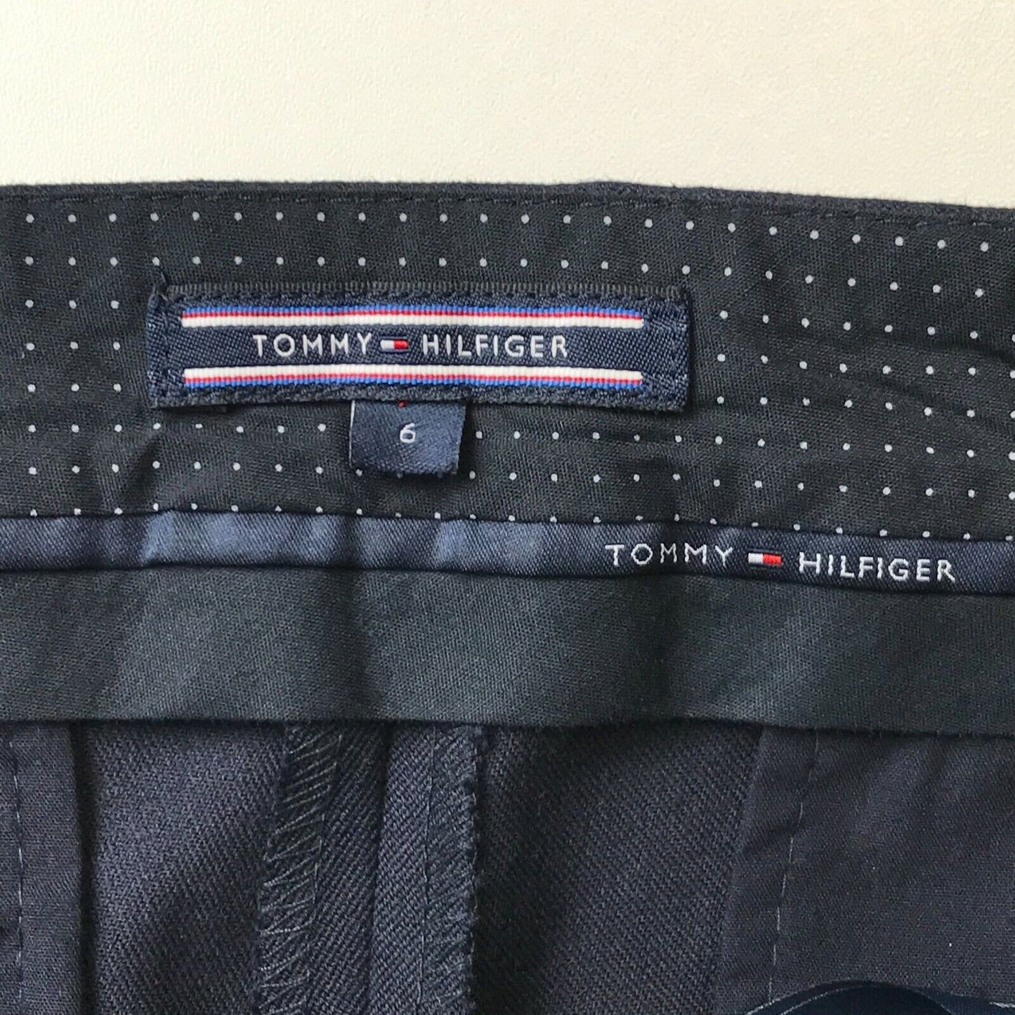 Tommy Hilfiger Women Navy Blue Relaxed Straight Fit Trousers Size 6 W31