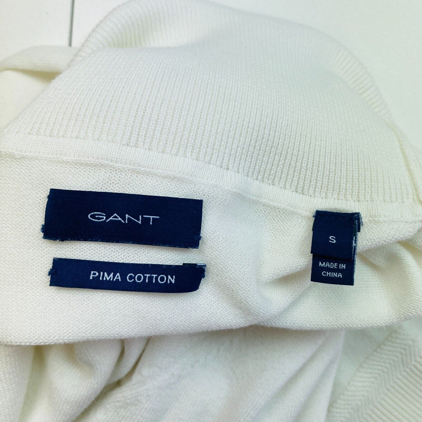 GANT White Cotton Roll Neck Sweater Pullover Size S