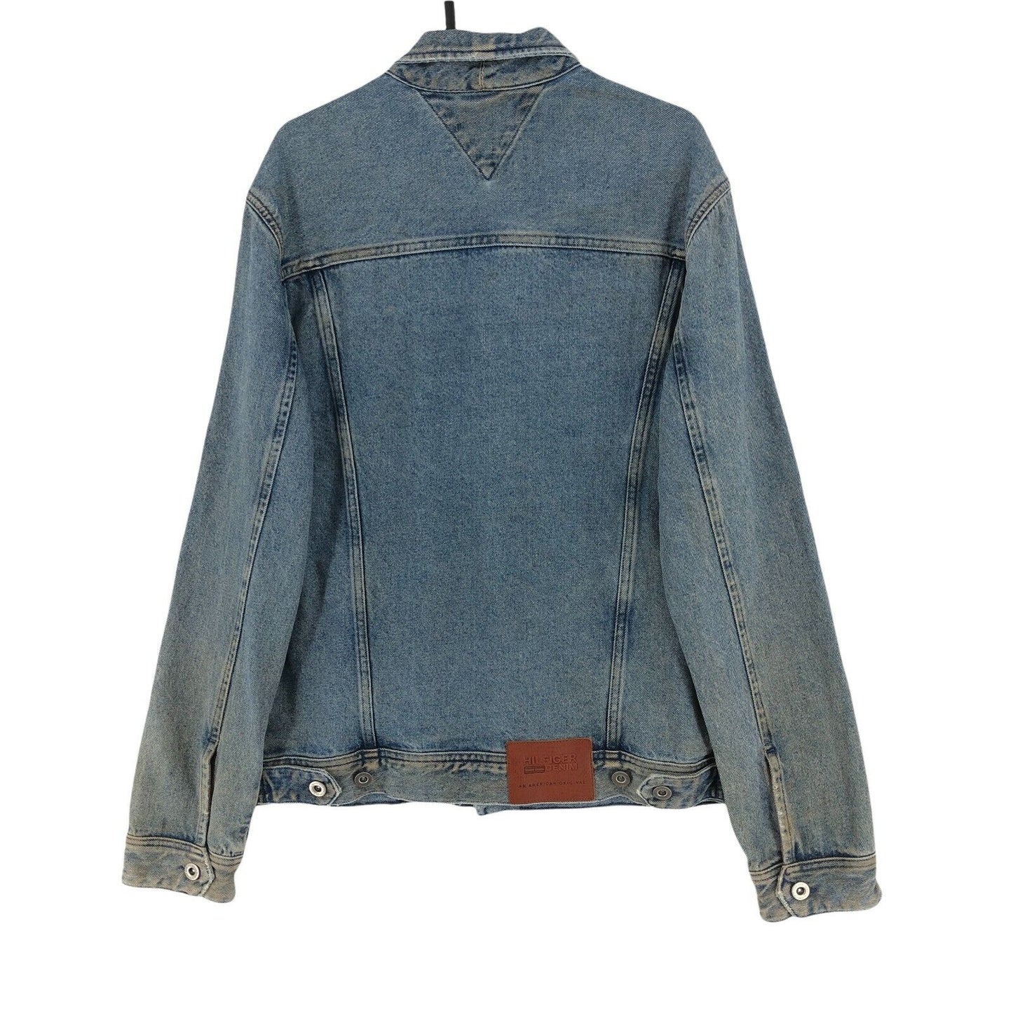 TOMMY HILFIGER Bleu Denim Biker Jacket Manteau Taille M