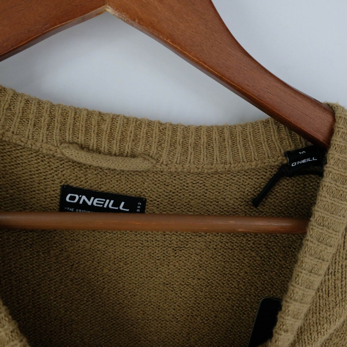 O'NEILL LM Cotton Nylon Beige Crew Neck Knit Sweater Jumper Size M