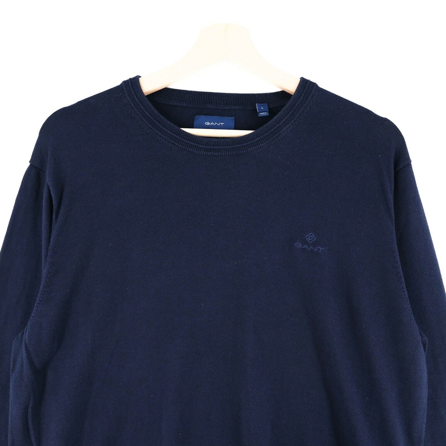 GANT Blue Crew Neck Pima Cotton Jumper Sweater Pullover Size L