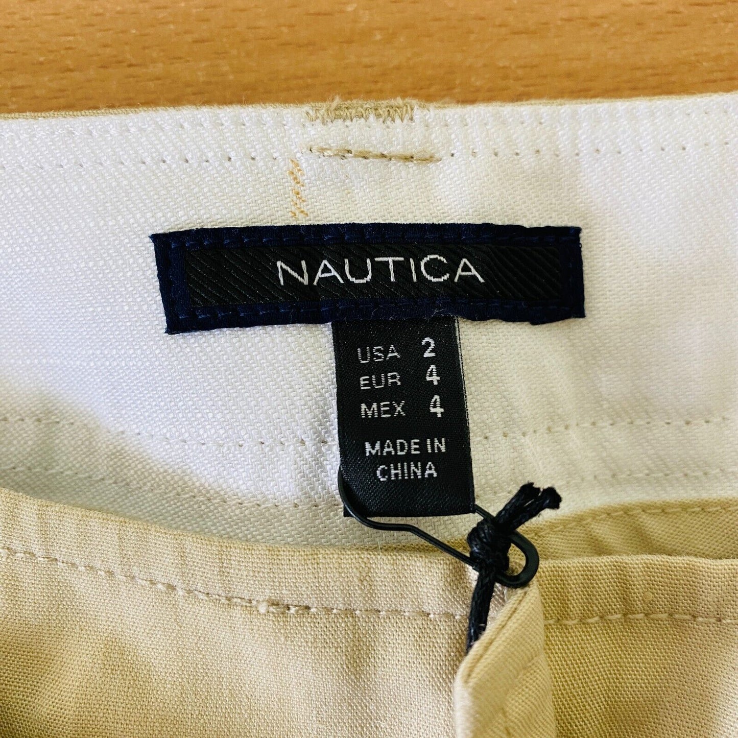 NAUTICA Women Beige Loose Wide Leg Fit Linen Blend Trousers Size USA 2 W29