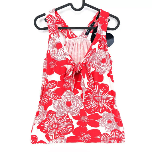 VUE SUR MER Women Red Flower Print Sleeveless Top Blouse Size 3 / L