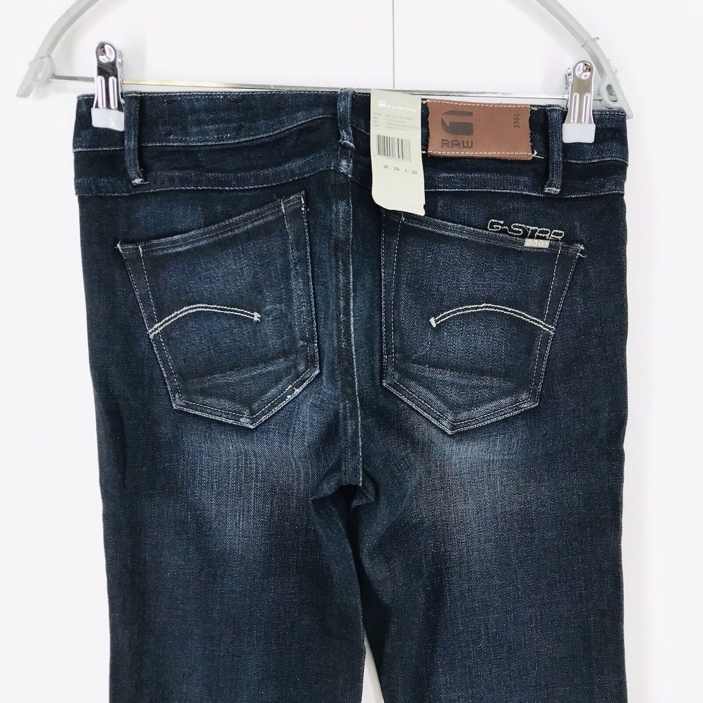 G-STAR RAW 3301 BELLCUT Damen Jeans Bootcut Fit Dunkelblau W26 L32