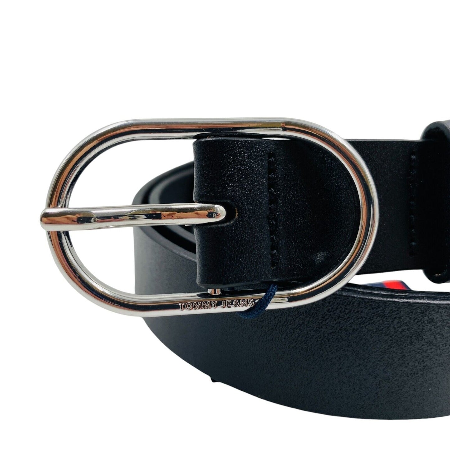 Tommy Jeans Women Black Classic Leather Belt Size 95 cm. 38 In