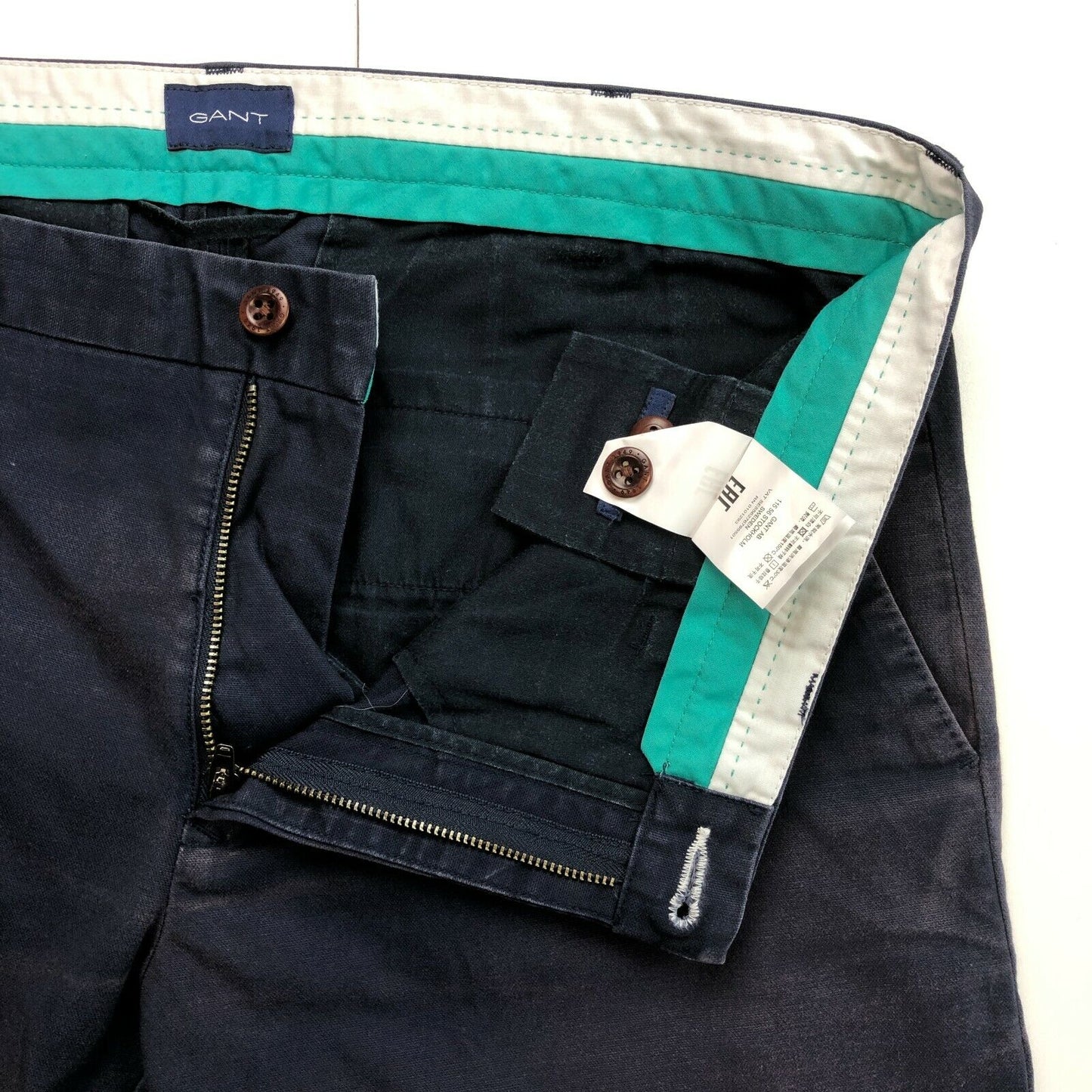 GANT Dark Blue Slim Chino Pants Trousers Size W34 L34