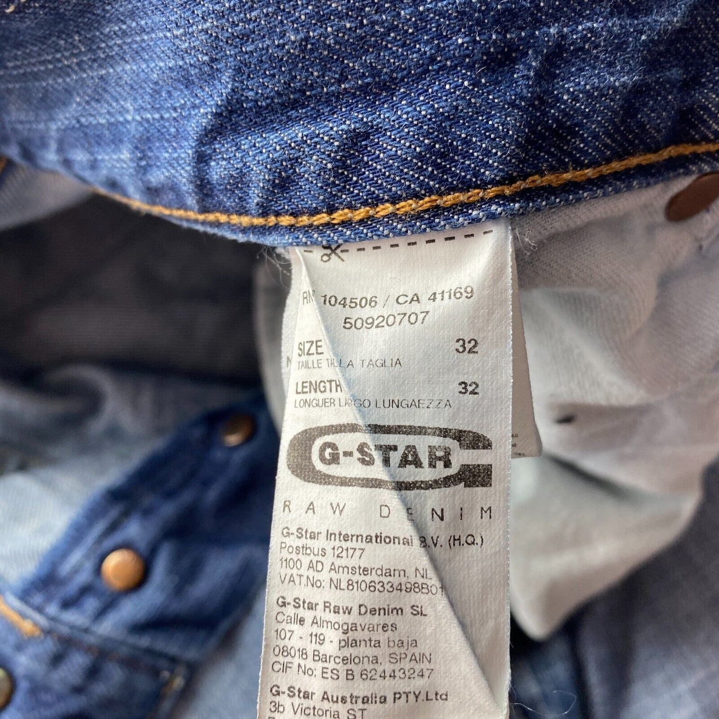 G-STAR 3301 Blue Regular Straight Fit Jeans W32 L32