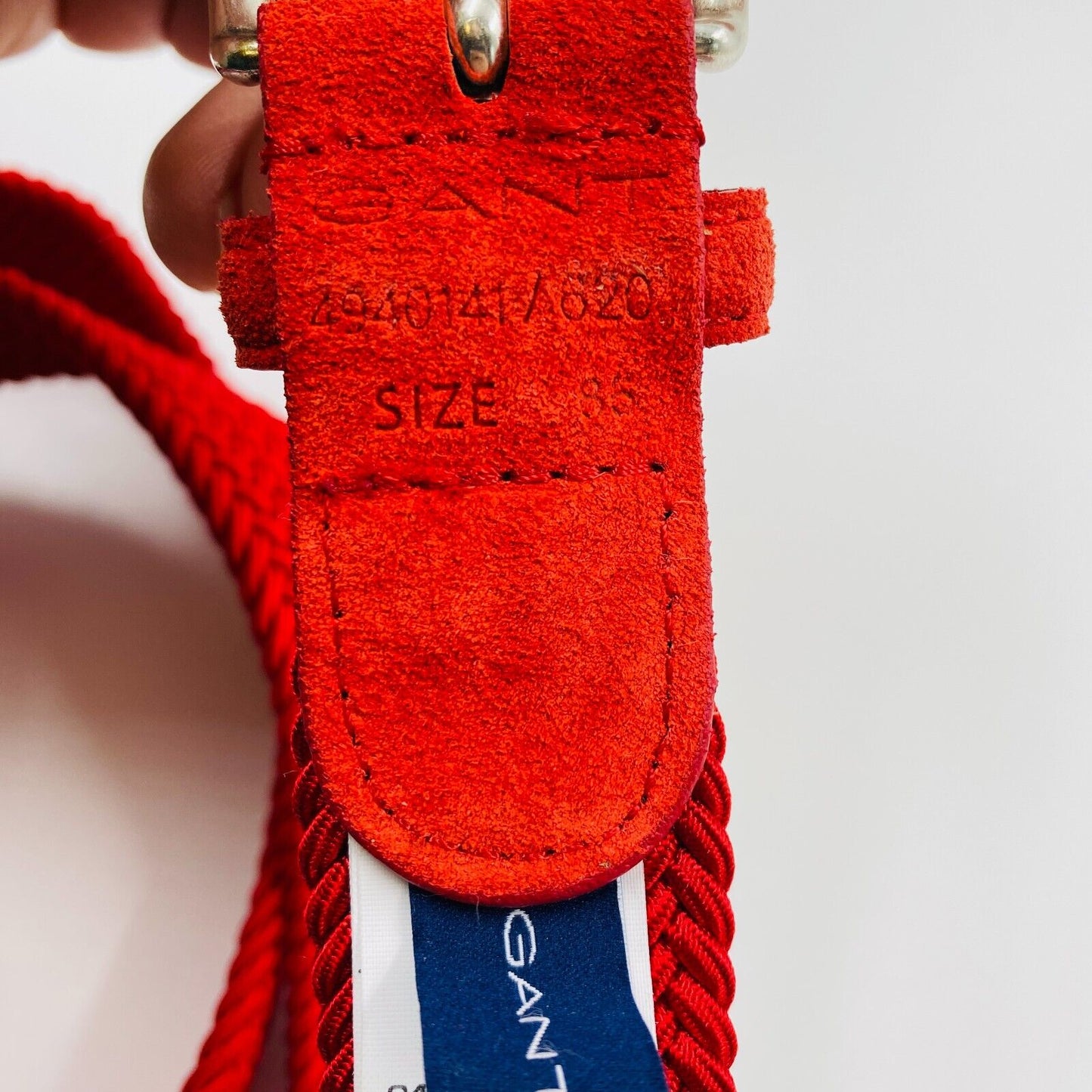 GANT Ladies Red Elastic Stretchy Braid Belt Size 85 cm 34 in.