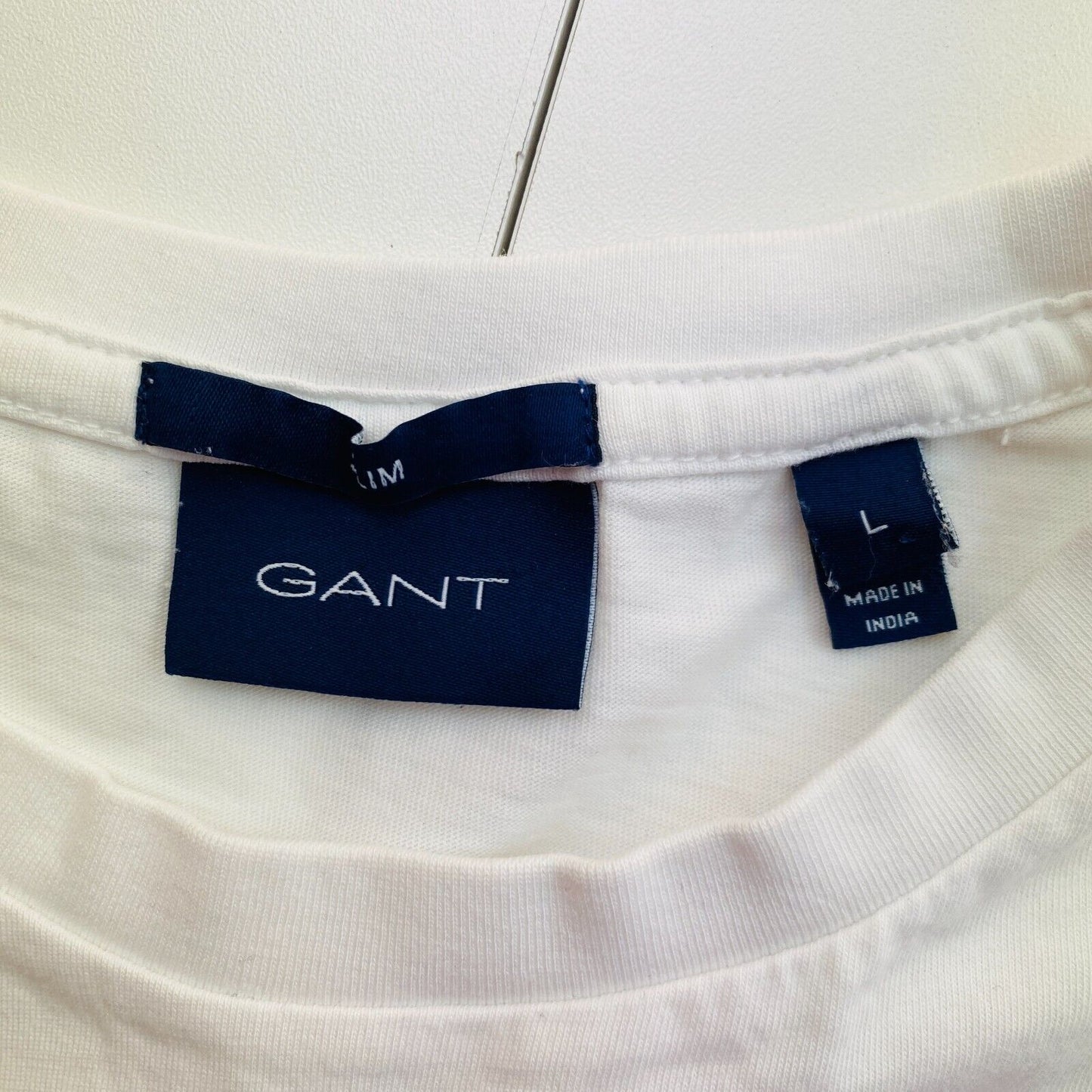 GANT White Original Slim Fit Crew Neck T-Shirt Size L