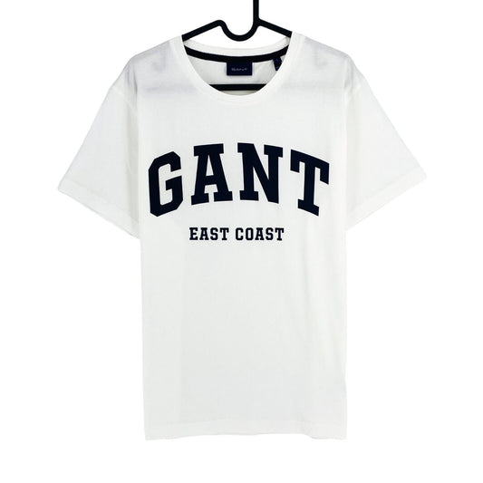 GANT Men White Logo Crew Neck Short Sleeves T Shirt Size L