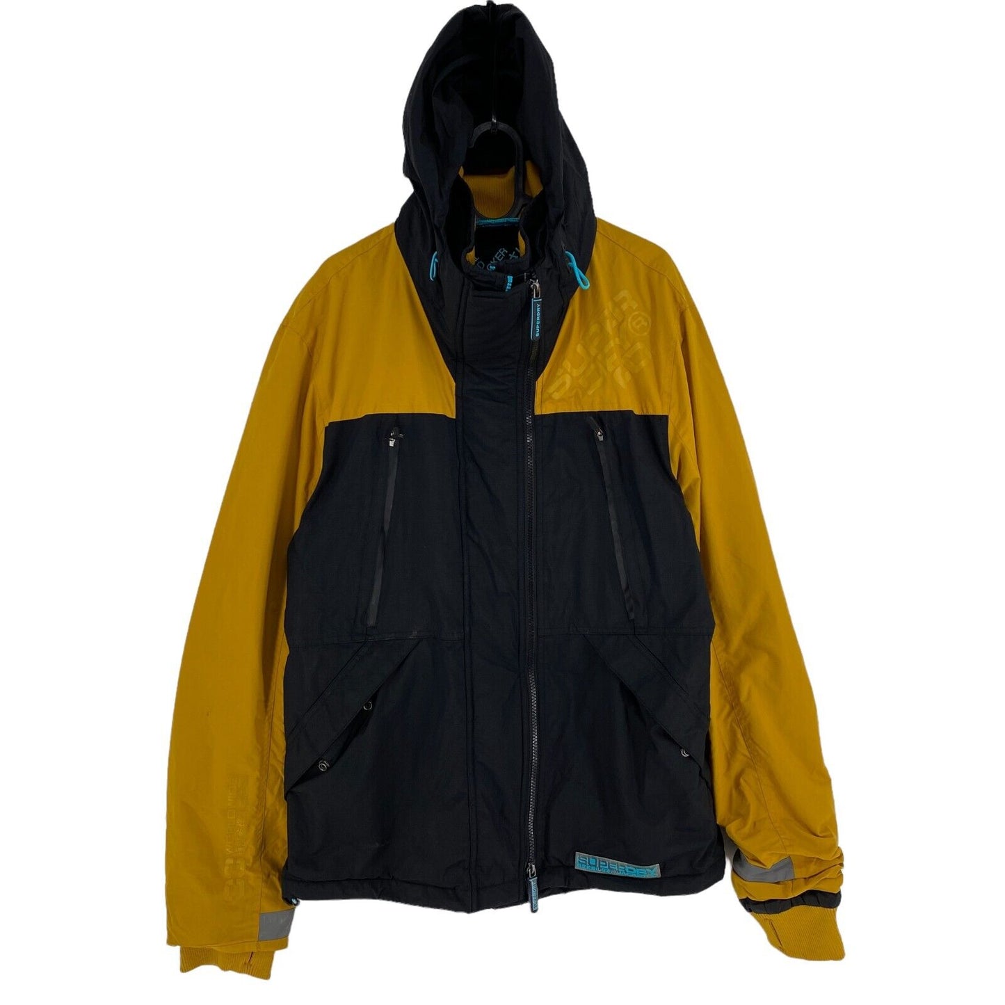 SUPERDRY THE ORIGINAL WINDATTACKER Gelb Schwarz Kapuzenjacke Größe XL