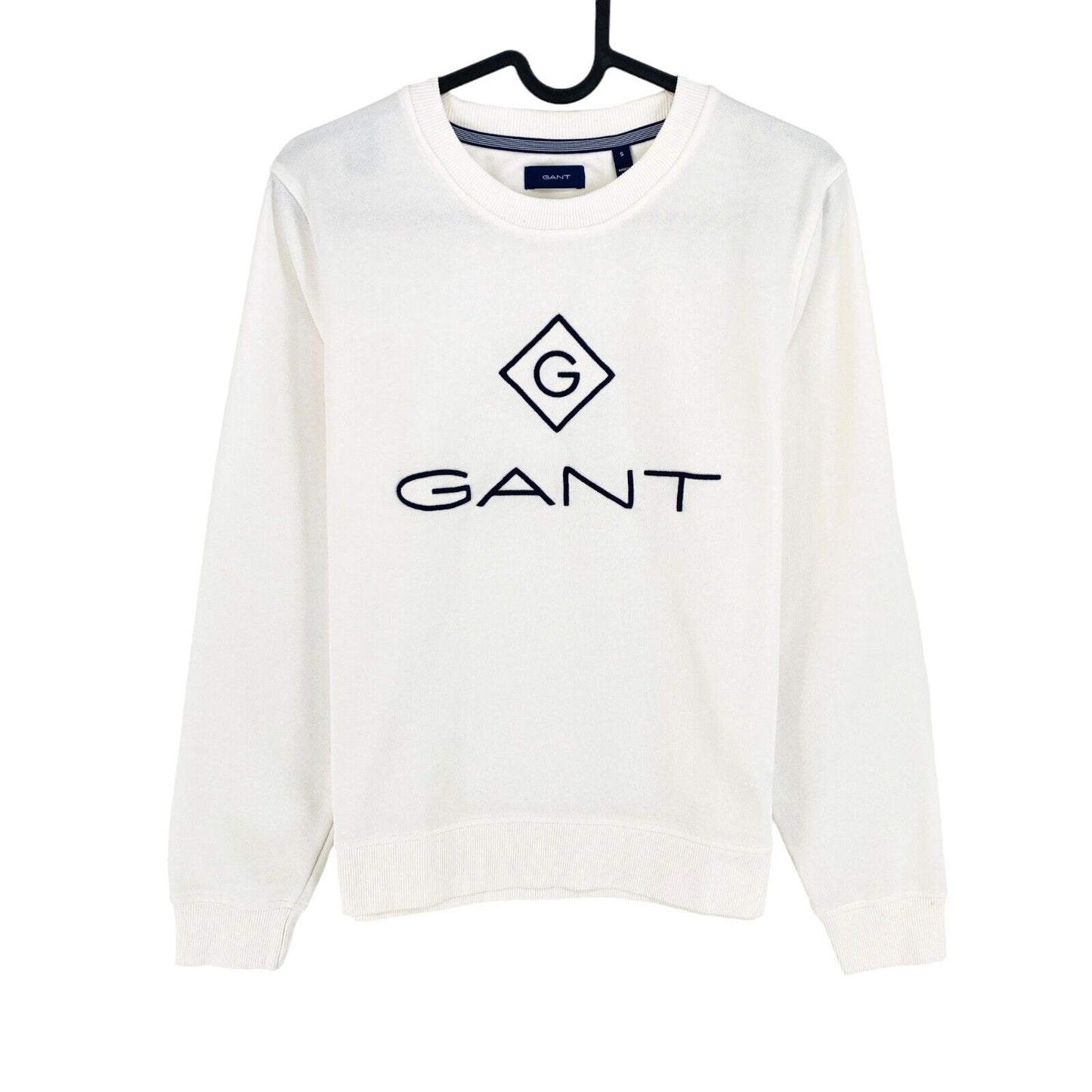 GANT White Lock Up Crew Neck Sweater Jumper Size S