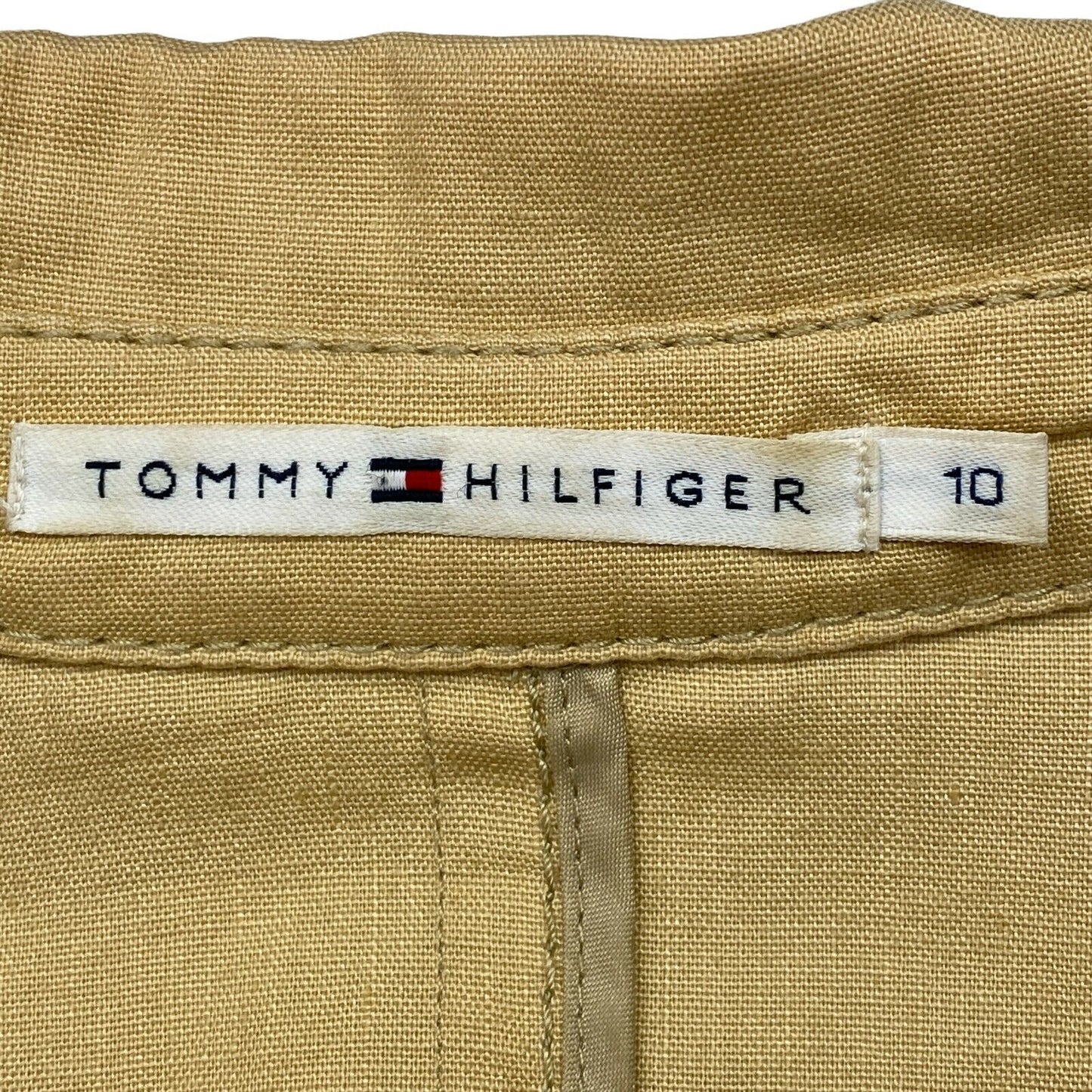 TOMMY HILFIGER Light Brown Linen Blend Blazer Jacket Size EU 40 UK 12 US 10