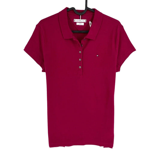 TOMMY HILFIGER Women Purple Chiara SS Pique Polo Shirt Size 2XL XXL