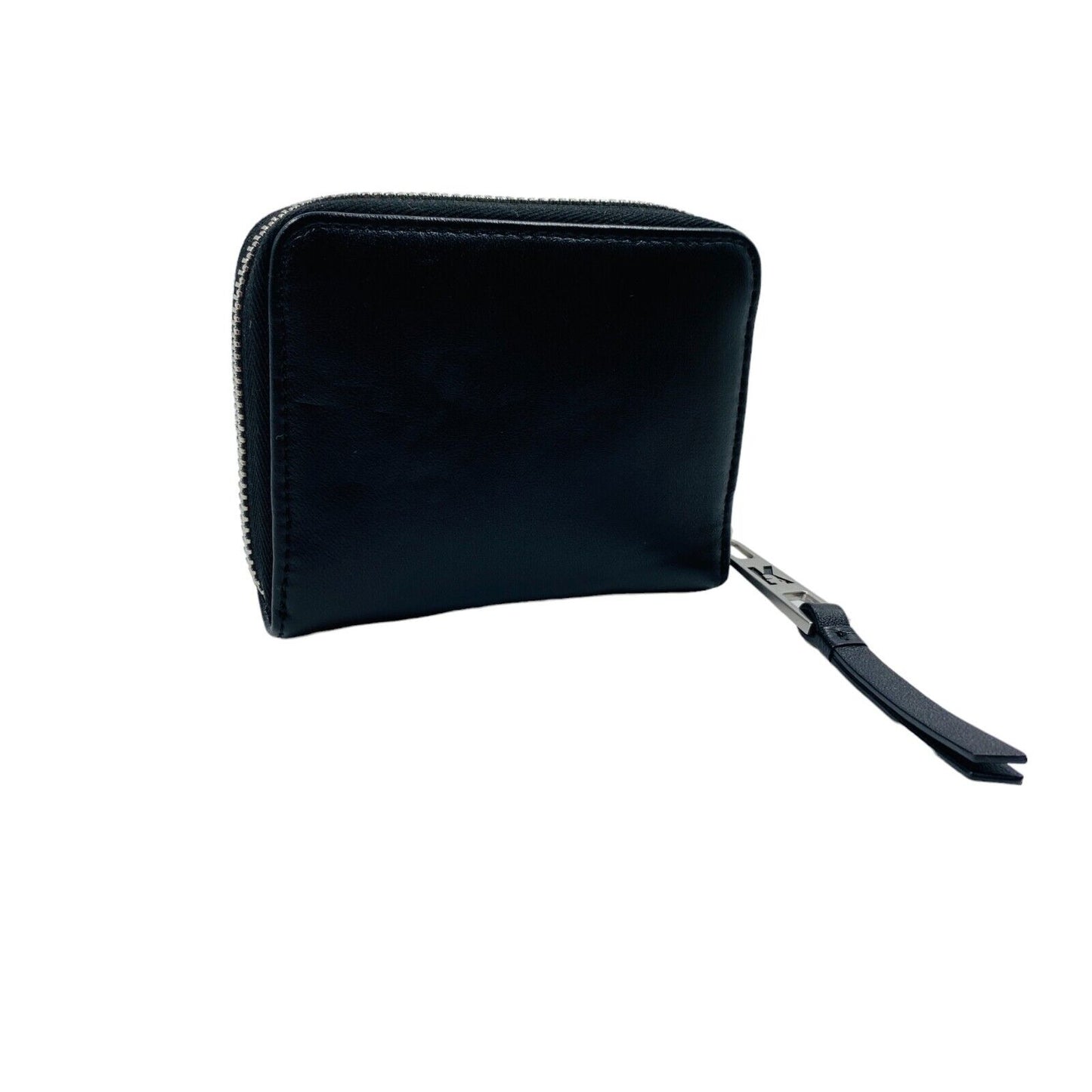 Karl Lagerfeld Black Women Zip Around Lamb Leather Wallet