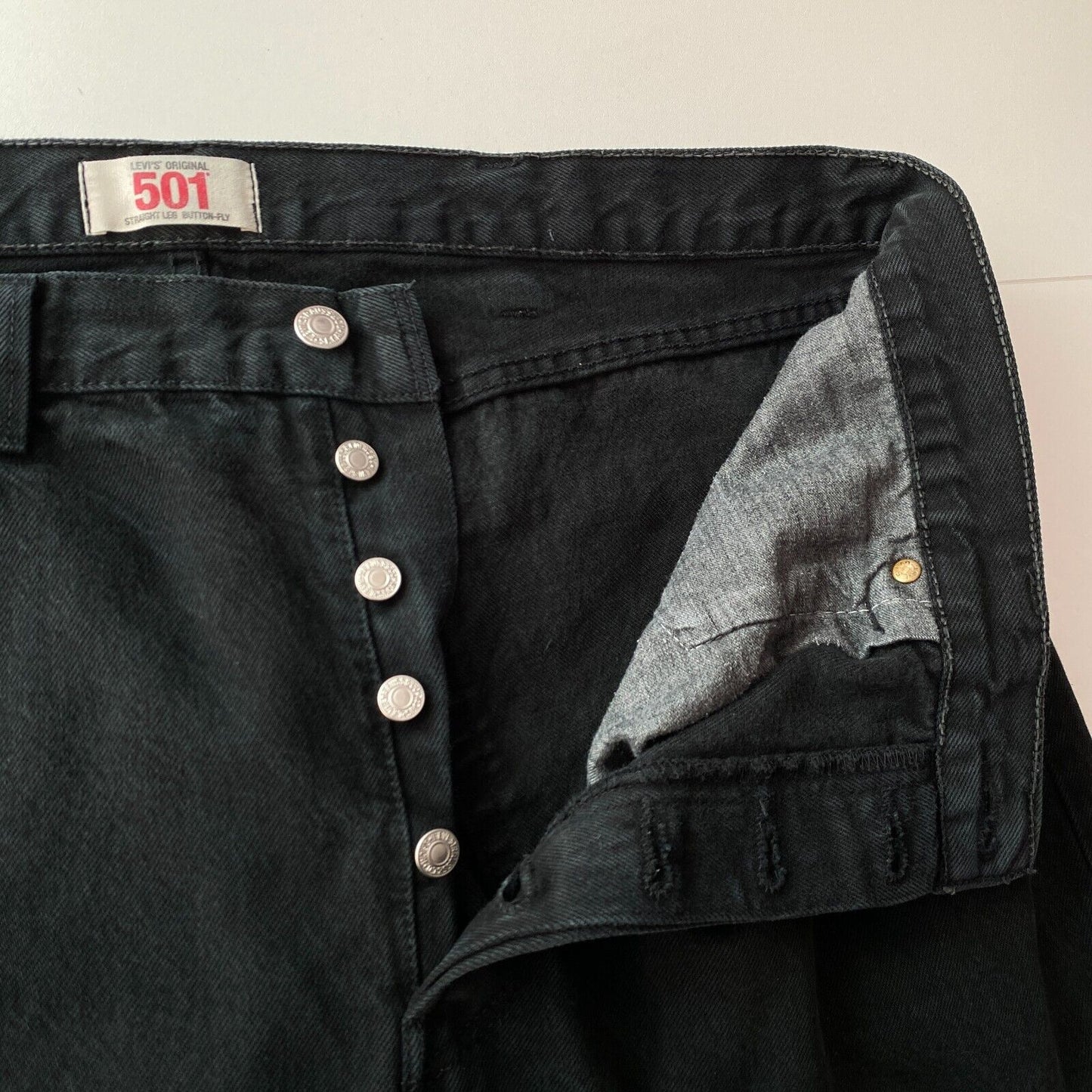 Levi's 501 Black Original Regular Straight Fit Jeans W38 L34