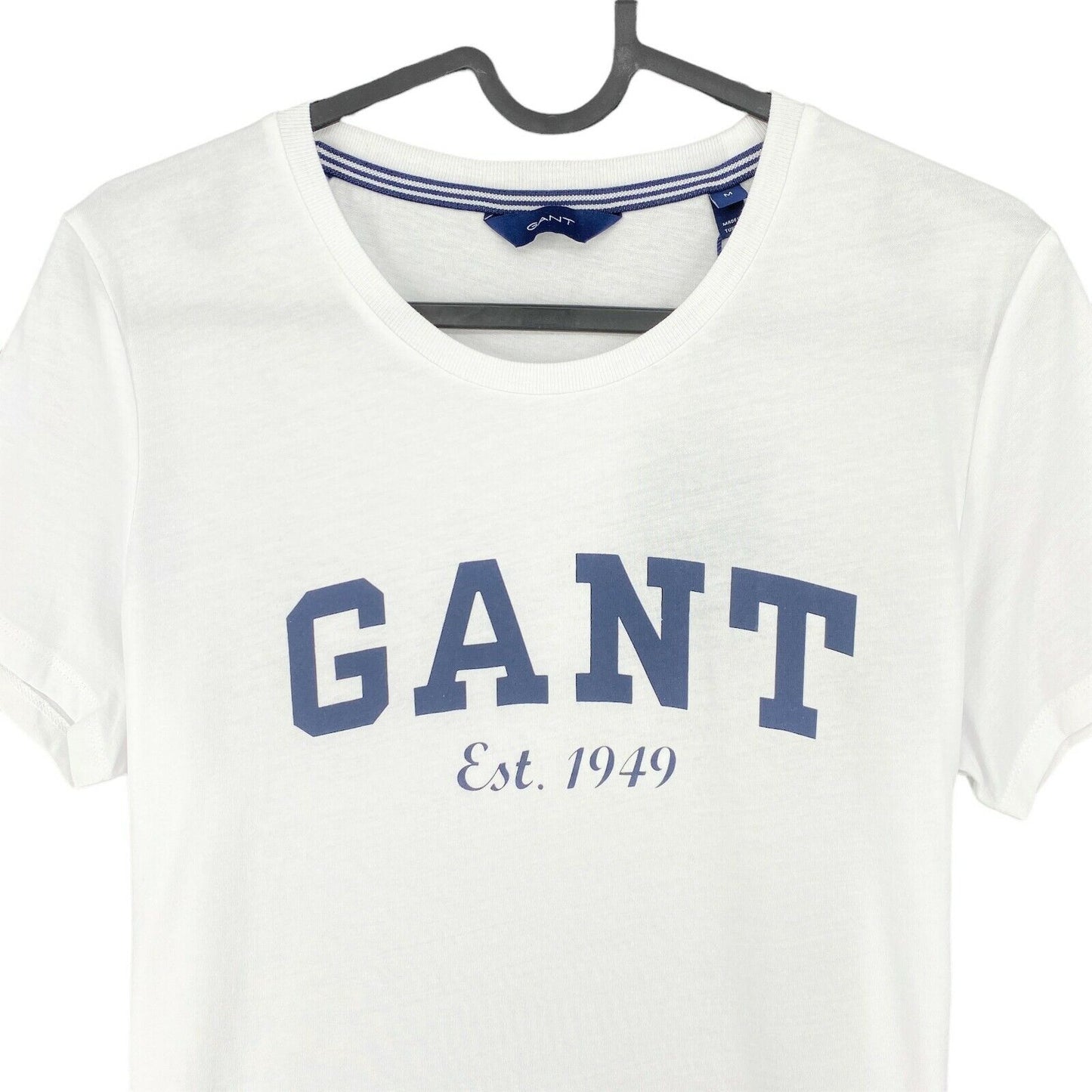 GANT T-Shirt mit Rundhalsausschnitt und Logo, Größe L, Weiß