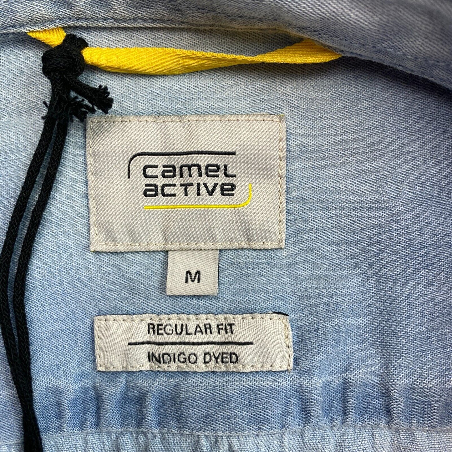 Camel Active Blau Indigo gefärbtes Denim-Hemd in normaler Passform, Größe M