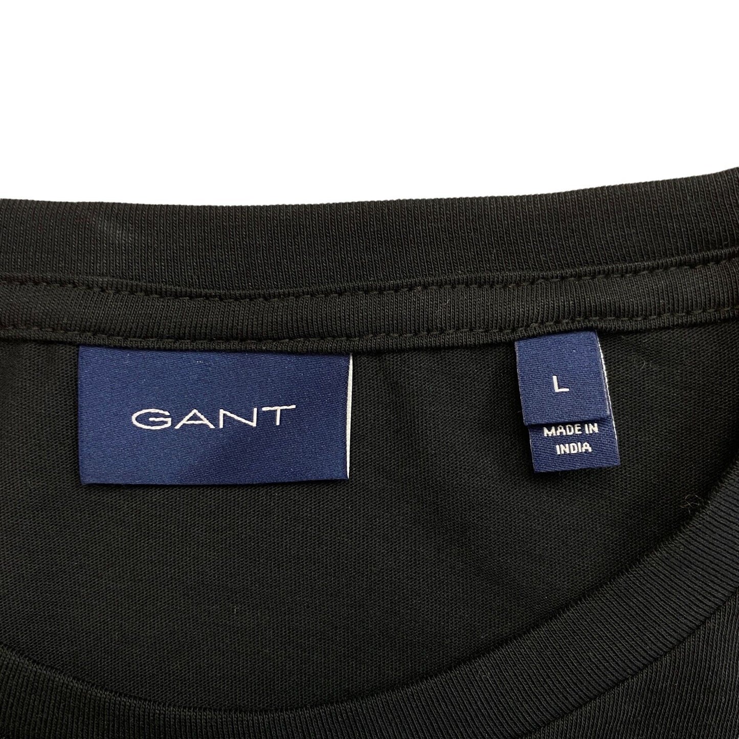 GANT Black Original Crew Neck Long Sleeves T Shirt Size L