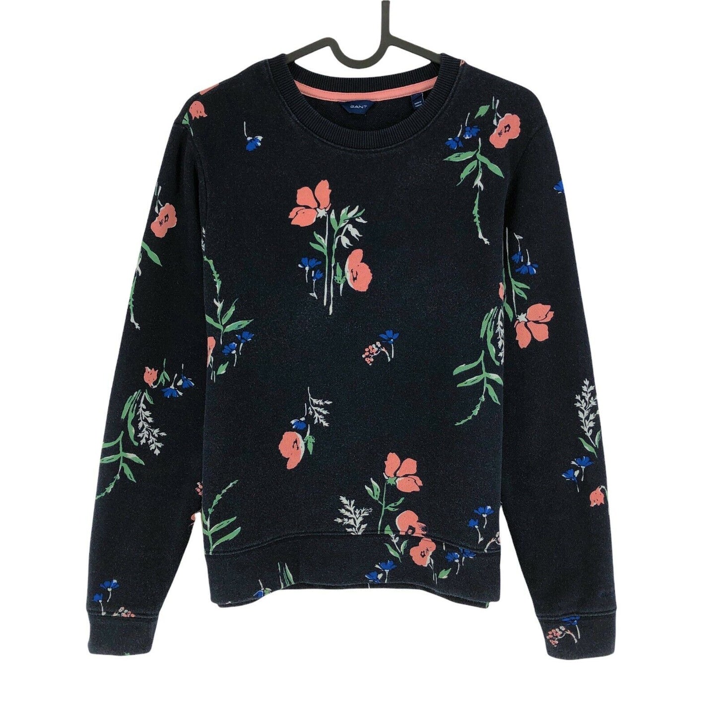 GANT Bleu Marine Imprimé Floral Crew Neck Jumper Pull Taille S