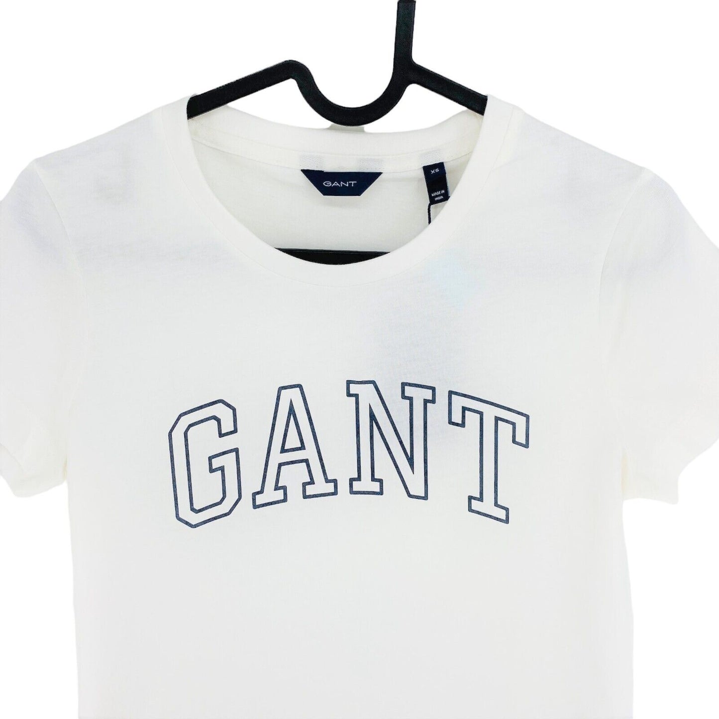 GANT T-Shirt mit Rundhalsausschnitt und Bogenlogo, Größe XS, Weiß