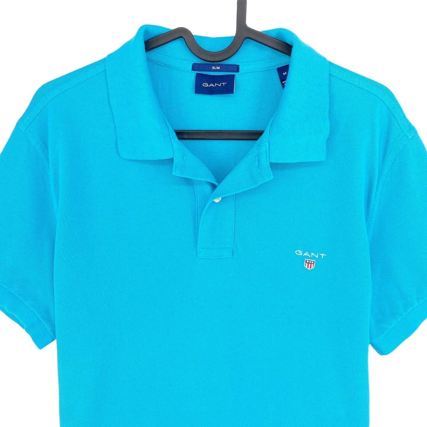 GANT Blue Original Slim Pique Rugger Polo Shirt Size M