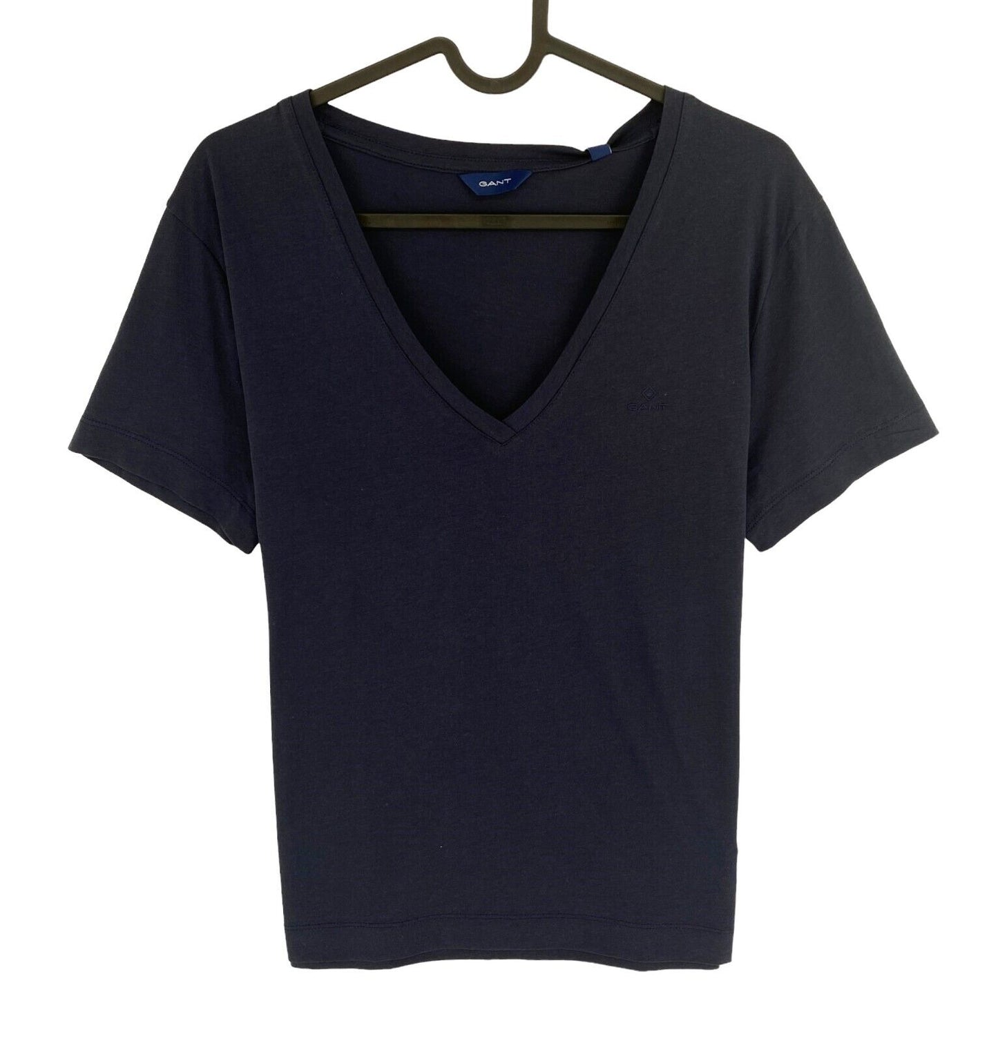 GANT Women Navy Blue Original V Neck T Shirt Size M