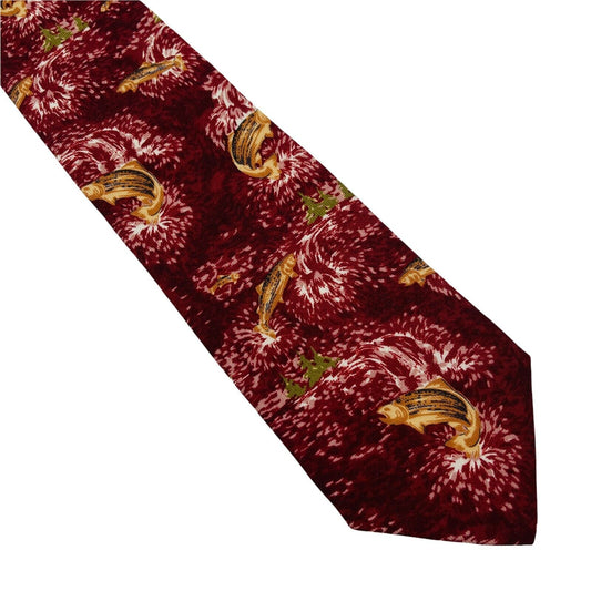 GANT Vintage Red Fish Ornament 100% Wool Hand Made Tie