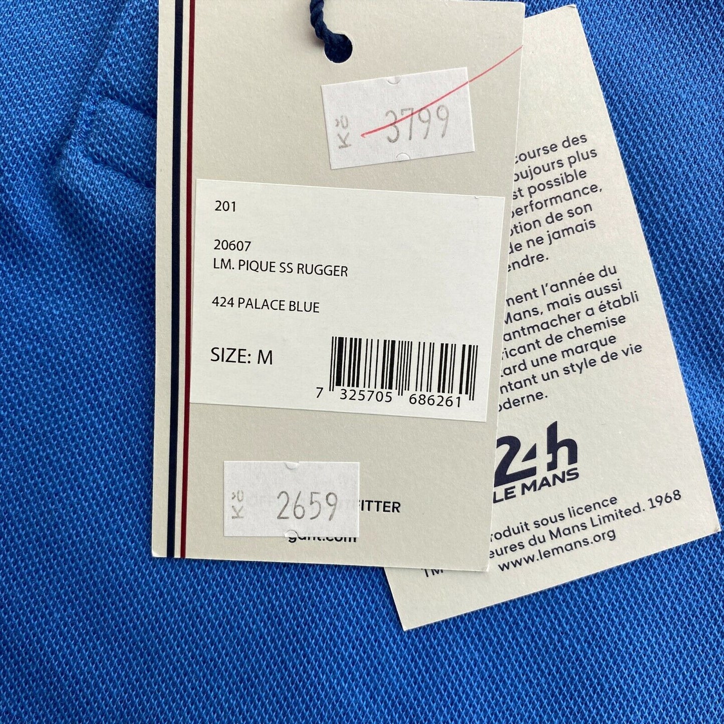 GANT x LE MANS Blaues LM Pique Rugger Poloshirt Größe M XL 2XL