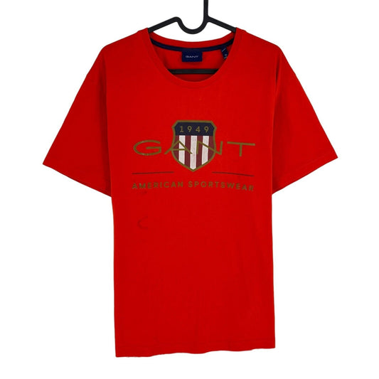 GANT Men Red Archive Shield Crew Neck Short Sleeve T Shirt Size XL