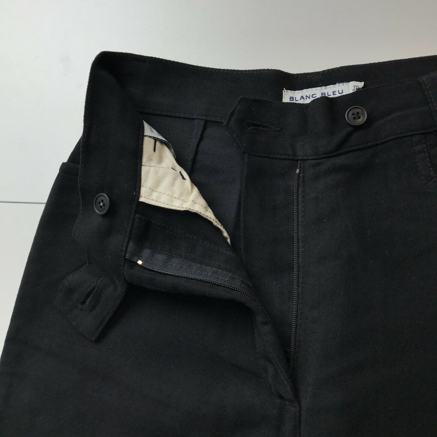 BLANC BLEU Damen Hose, schwarz, normale Passform, gerade Passform, Größe 36 W25