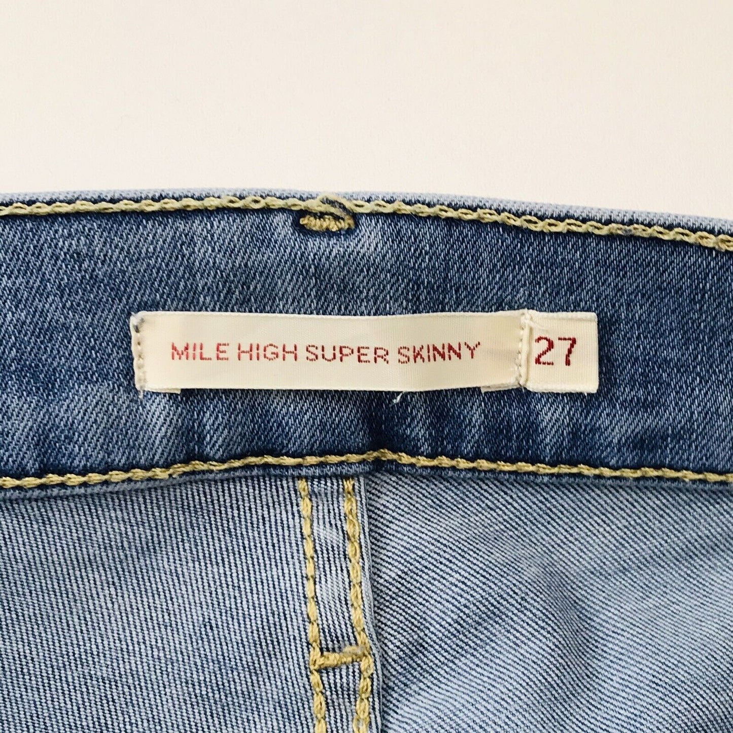 Levi's Premium Women Blue Stretch Mile High Super Skinny Fit Jeans W27 L34