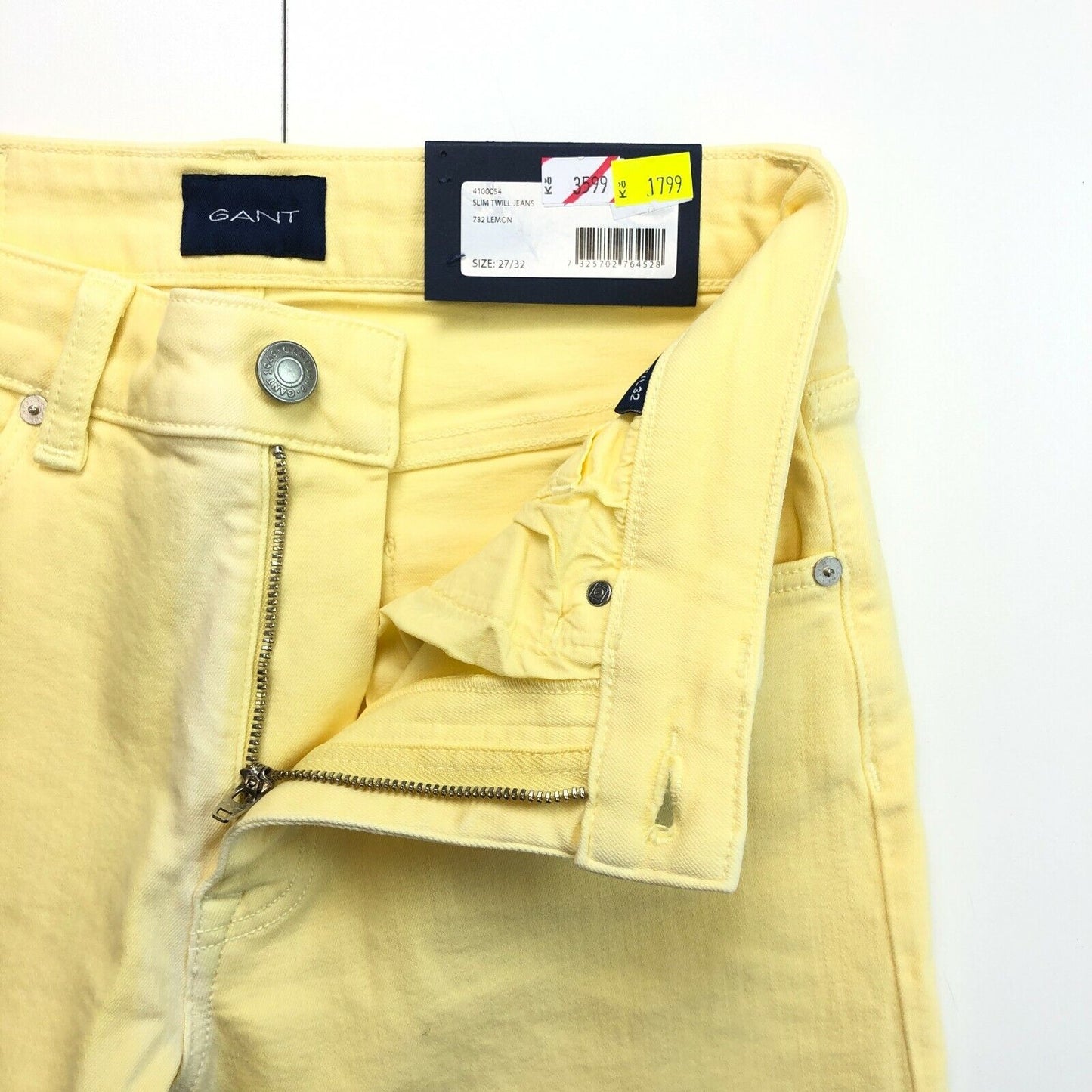 GANT Yellow Slim Twill Tapered Jeans Size W27 L32