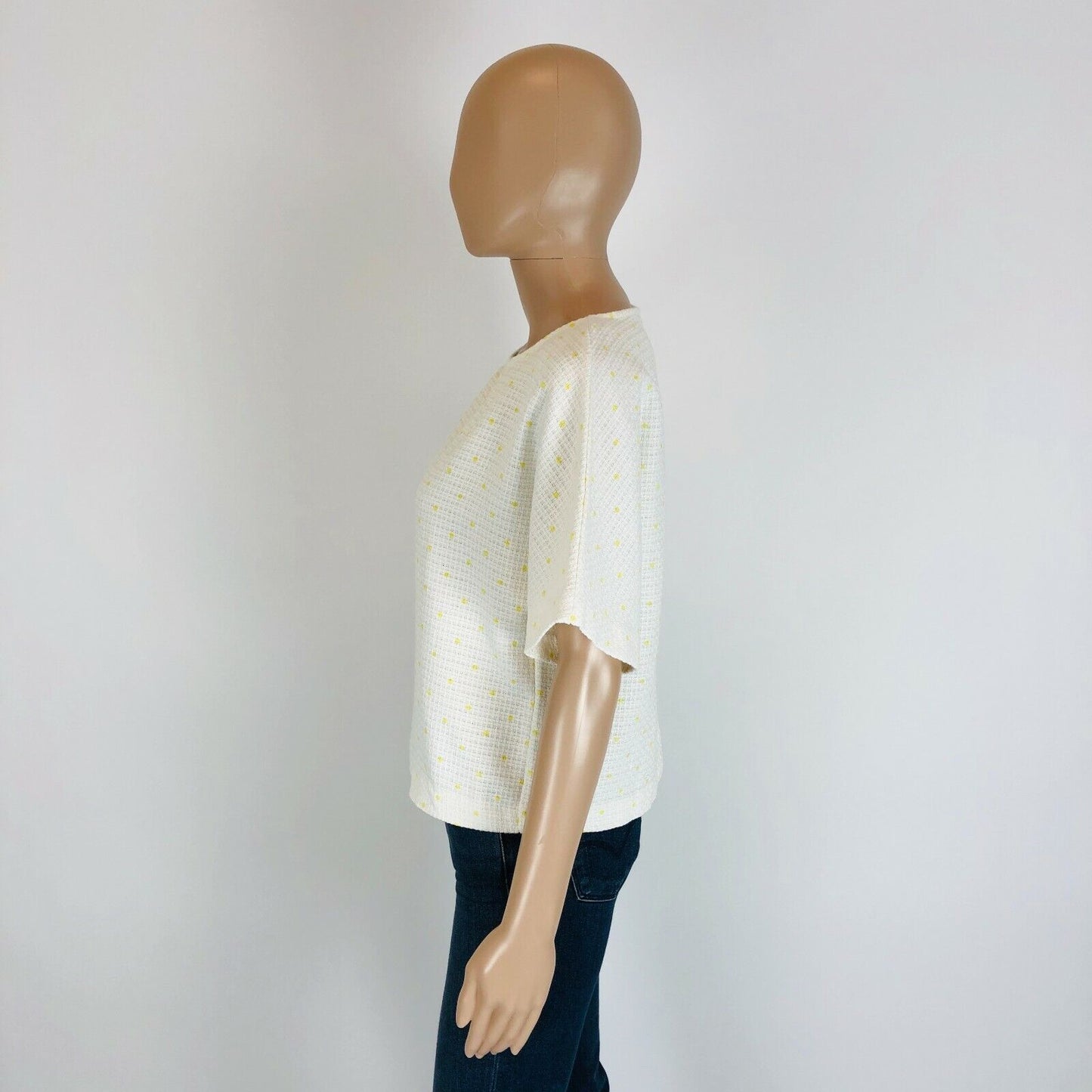 ZARA Blanc T-shirt à manches courtes Top Blouse Taille M