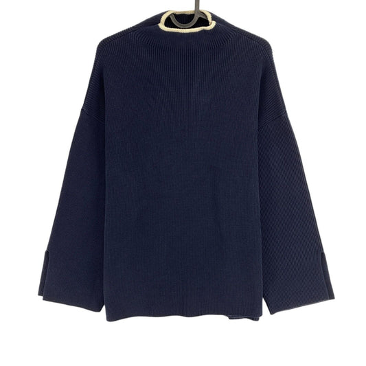 GANT Navy Blue Rib Mock Neck Sweater Jumper Size XS