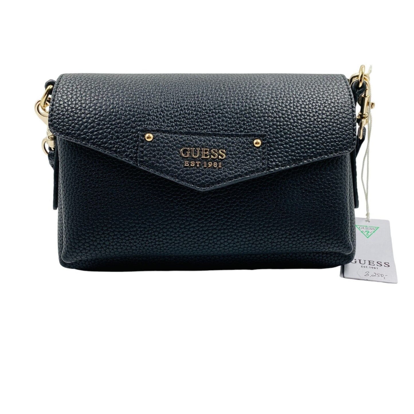 GUESS Women Black Eco Leather Small Handbag Shoulder Bag