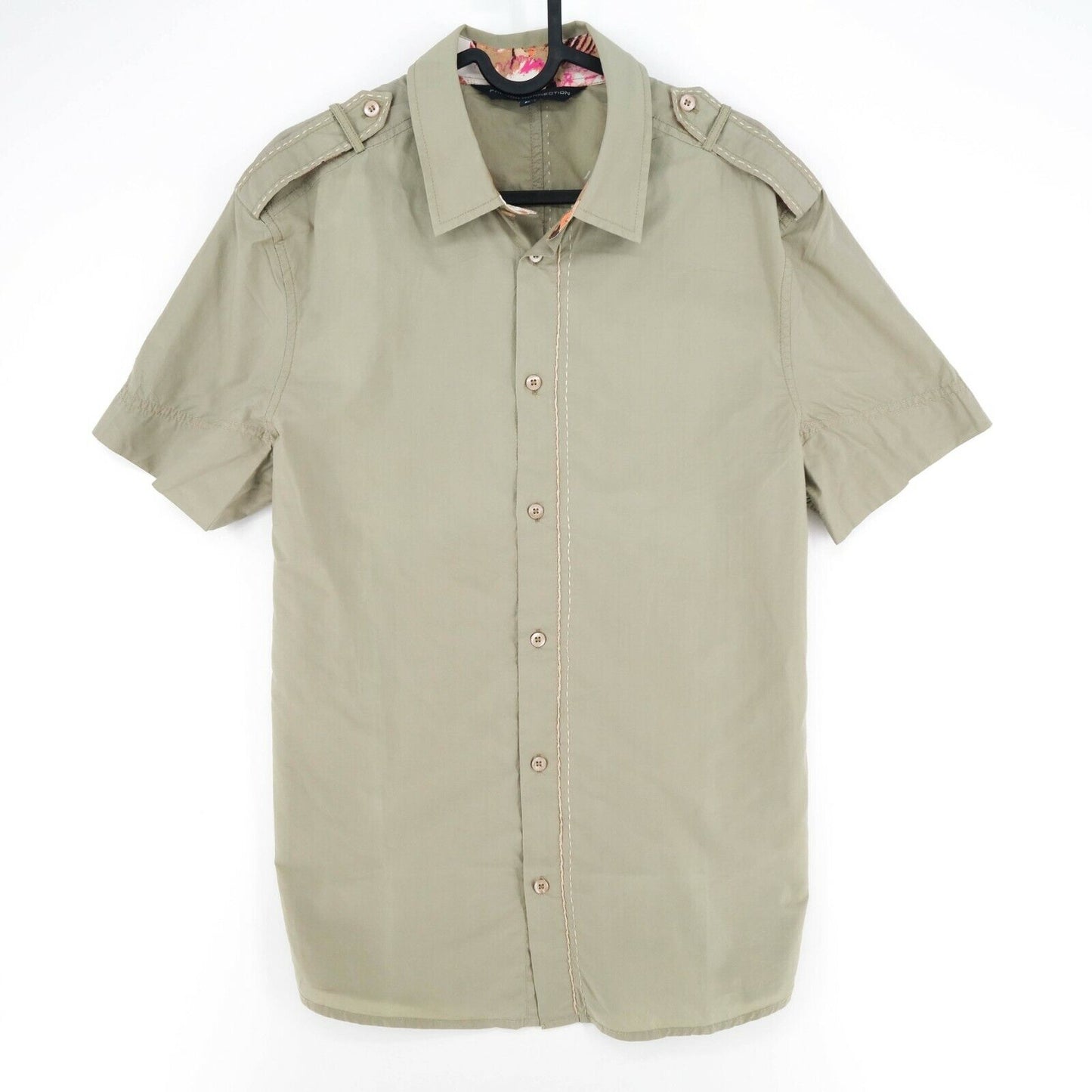 FRENCH CONNECTION Green Short Sleeves Shirt Size M XL