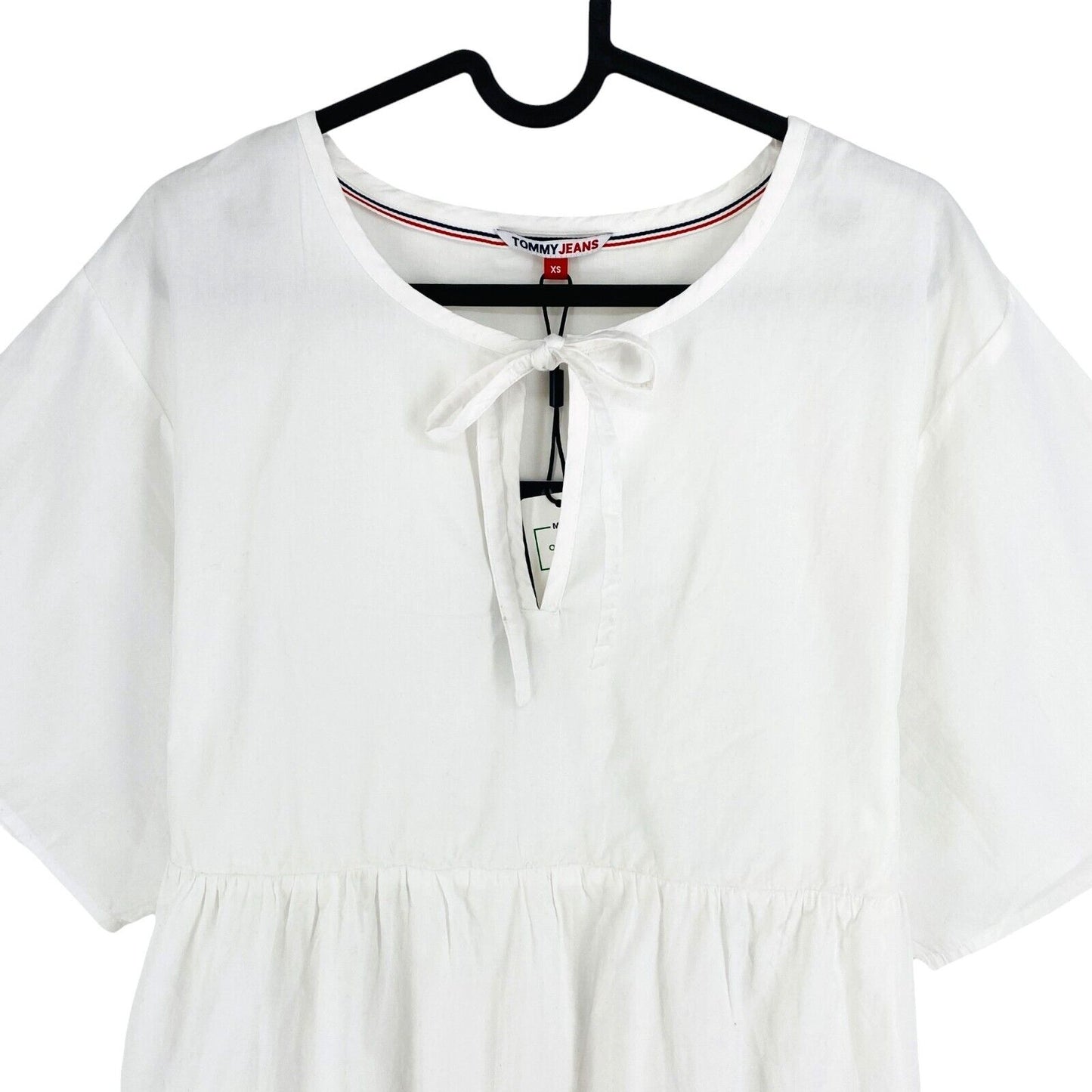 TOMMY HILFIGER Jeans Women White Tiered Kaftan Dress Size XS