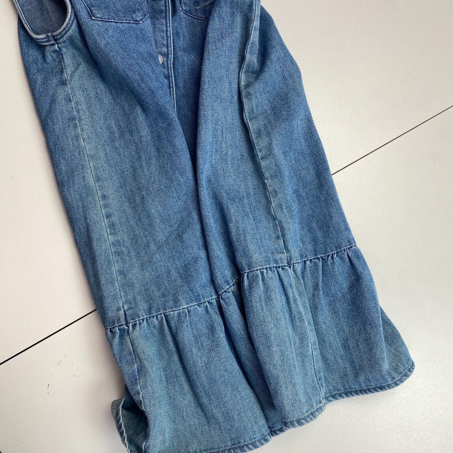 GANT Girls Blue Rope Script Denim Shirt Dress Size 7-8 Years 122/128 cm