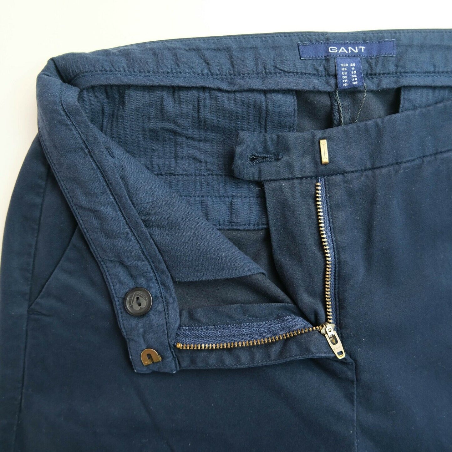 GANT Navy Blue Satin Slacks Pants Trousers Size EU 36 UK 10 US 6