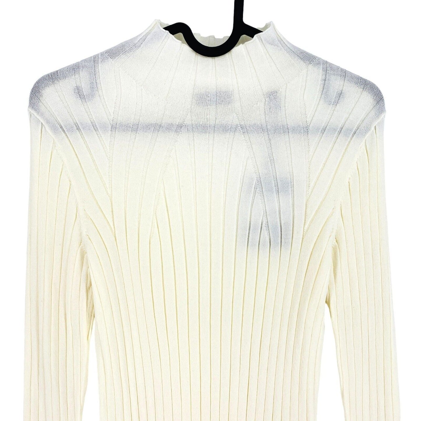 GANT Beige Ribbed Knitted Long Sleeves Top Shirt Size M