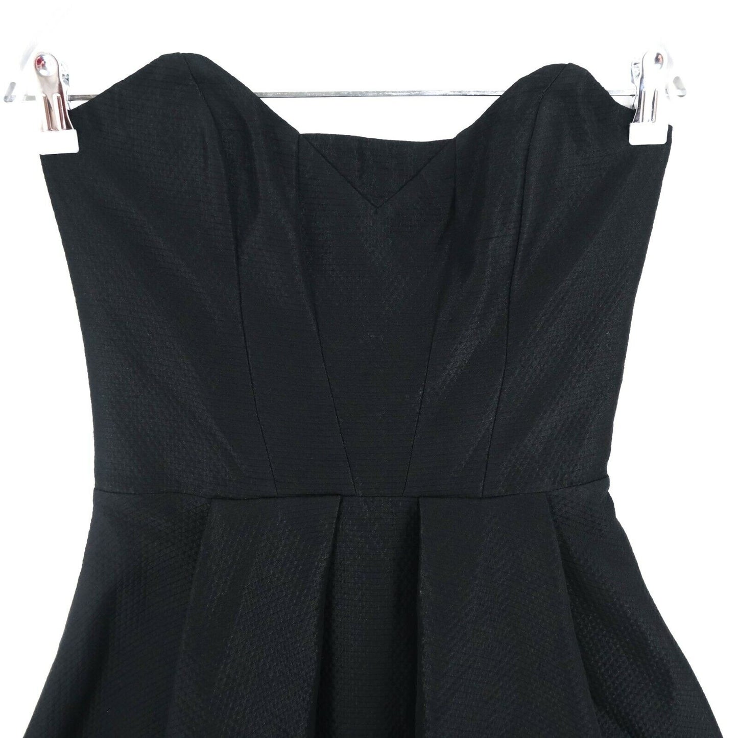 FRENCH CONNECTION Black Sweetheart Sleeveless Pleated Dress Size 8 - XS