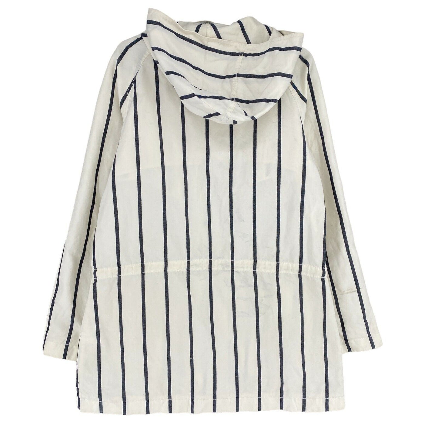 GANT RIVIERA Striped White Linen Blend Hooded Jacket Size M