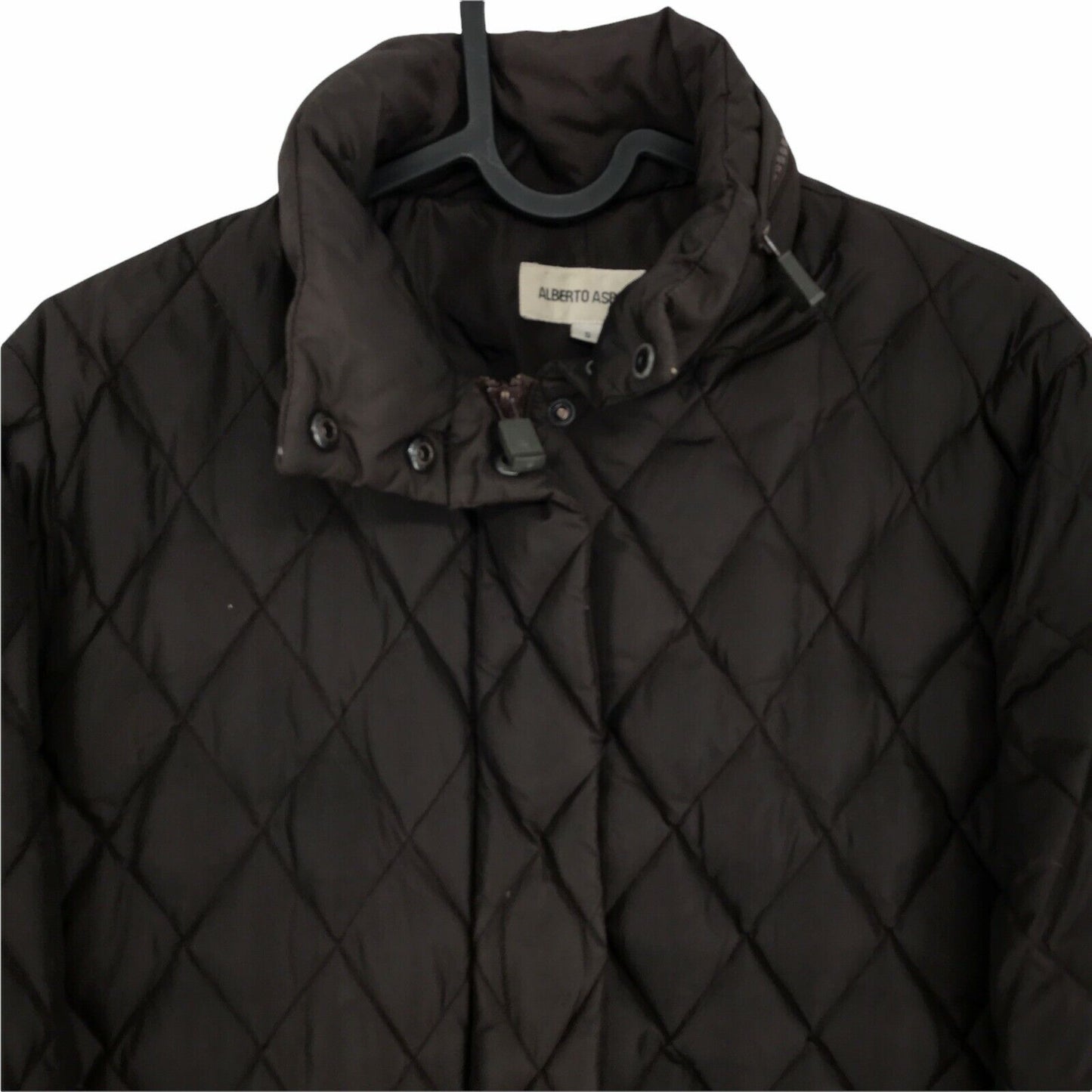 ALBERTO ASPESI Dark Brown Quilted Jacket Coat Size S