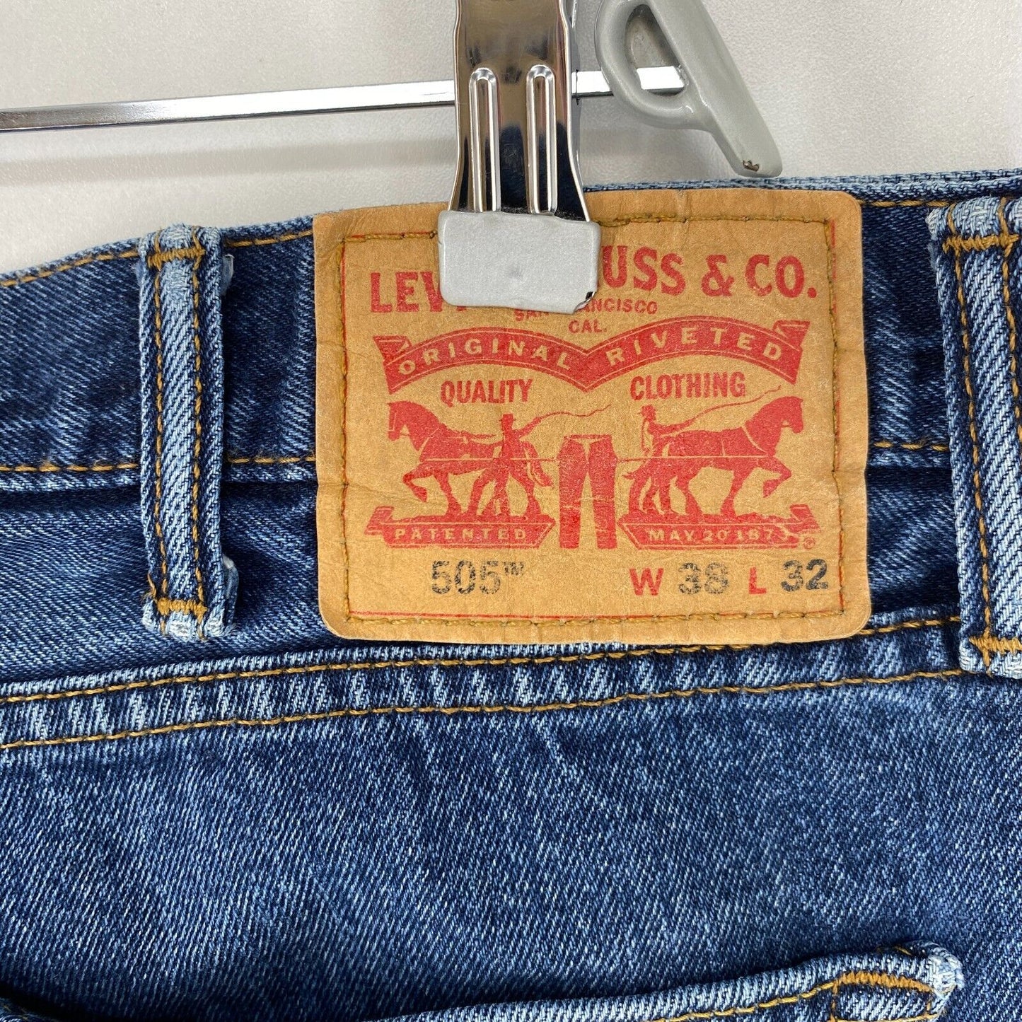 Levi's 505 Blue Regular Straight Fit Jeans W38 L32