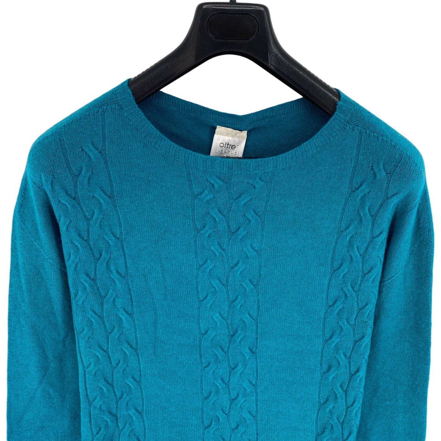 OLTRE Women Blue Crew Neck Jumper Sweater Size 2 - M / L