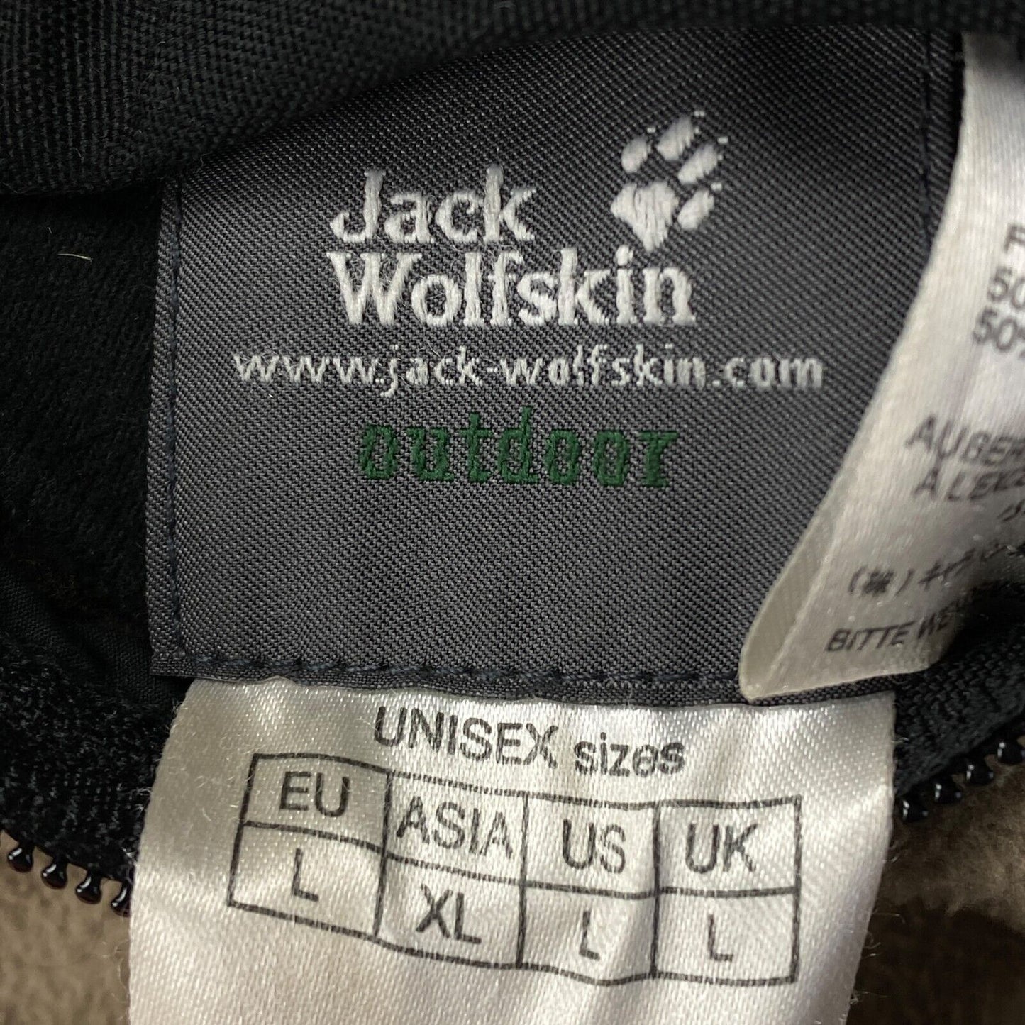 Jack Wolfskin Réversible Windstopper Veste Marron Foncé Manteau Taille L