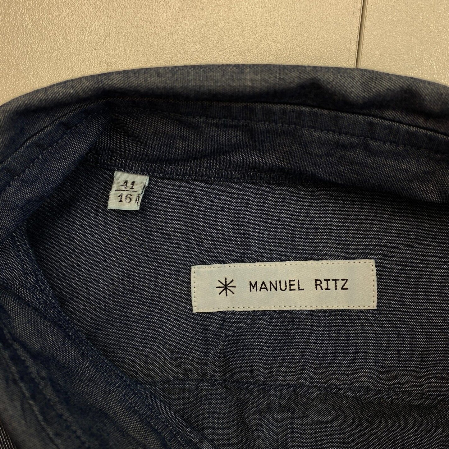 MANUEL RITZ Dark Blue Shirt Size M 41 16