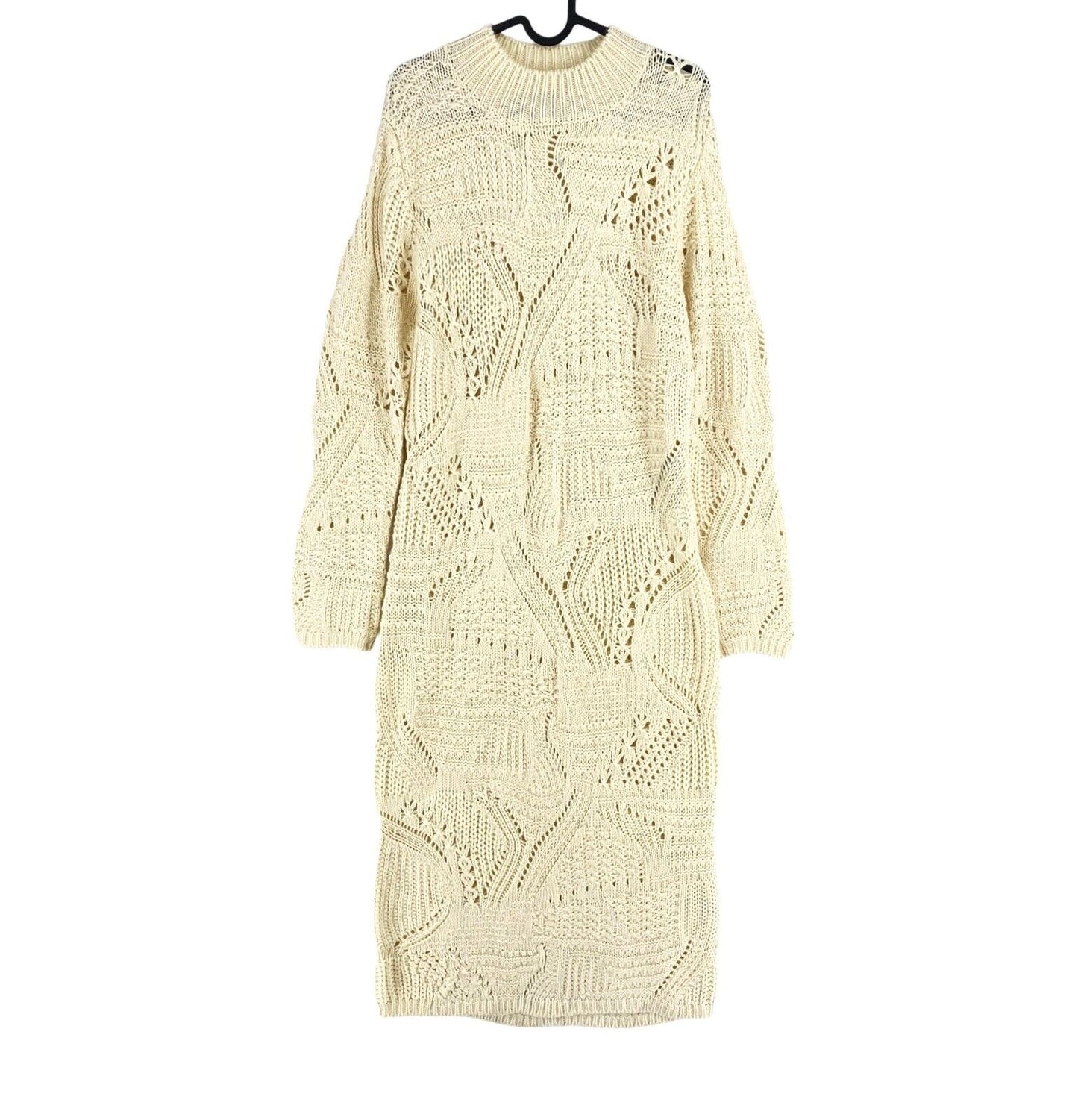 VERO MODA Robe pull beige à manches longues et col haut pour femme Taille XL